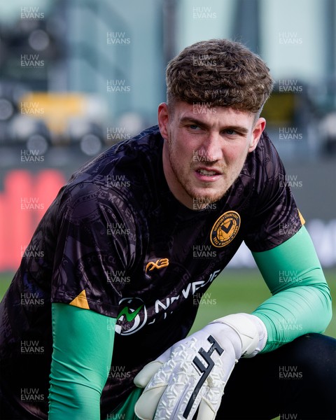 140326 - Barnet v Newport County - Sky Bet League 2 - Jordan Wright of Newport County warming up