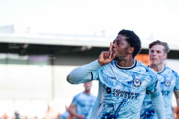140326 - Barnet v Newport County - Sky Bet League 2 - Bobby Kamwa of Newport County celebrates his goal
