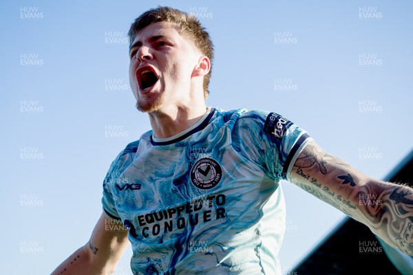 140326 - Barnet v Newport County - Sky Bet League 2 - James Crole of Newport County celebrates his goal