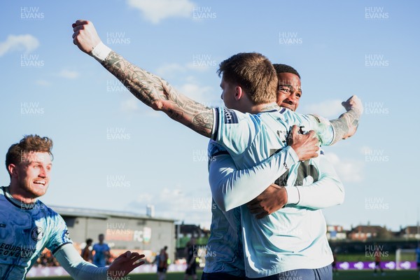 140326 - Barnet v Newport County - Sky Bet League 2 - James Crole of Newport County celebrates his goal with Tanatswa Nyakuhwa of Newport County