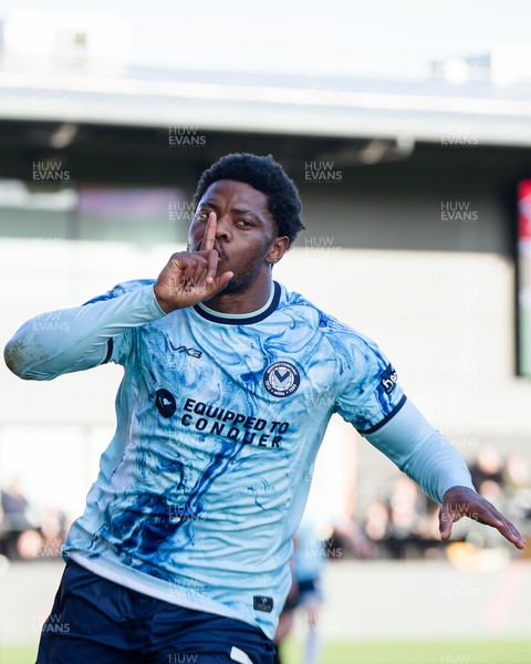 140326 - Barnet v Newport County - Sky Bet League 2 - Bobby Kamwa of Newport County celebrates his goal