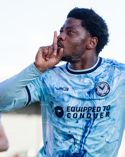 140326 - Barnet v Newport County - Sky Bet League 2 - Bobby Kamwa of Newport County celebrates his goal