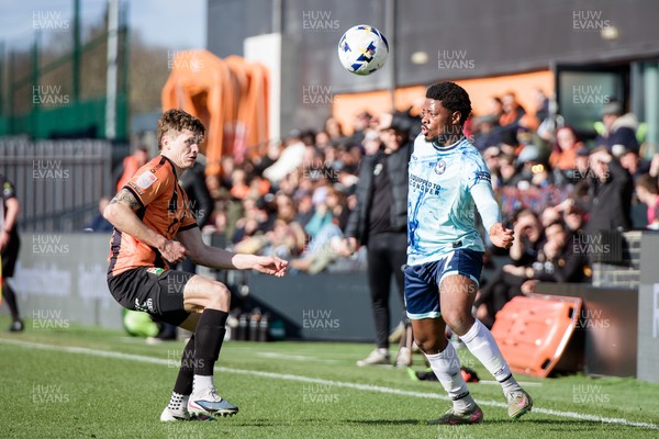 140326 - Barnet v Newport County - Sky Bet League 2 - Adam Senior of Barnet and Bobby Kamwa of Newport County in action