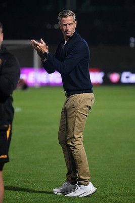 290725 - Barnet v Newport County - Carabao Cup Preliminary Round - Newport County Manager, David Hughes applauding fans at full time
