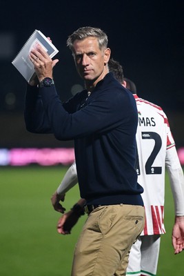 290725 - Barnet v Newport County - Carabao Cup Preliminary Round - Newport County Manager, David Hughes applauding fans at full time