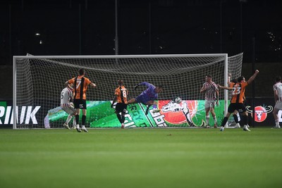 290725 - Barnet v Newport County - Carabao Cup Preliminary Round - Rhys Browne of Barnet scores a last second equaliser to send the game to penalties