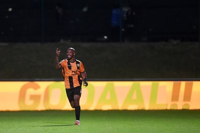 290725 - Barnet v Newport County - Carabao Cup Preliminary Round - Rhys Browne of Barnet scores a last second equaliser to send the game to penalties