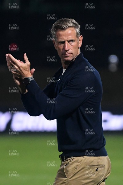 290725 - Barnet v Newport County - Carabao Cup Preliminary Round - Newport County Manager, David Hughes applauding fans at full time