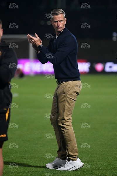 290725 - Barnet v Newport County - Carabao Cup Preliminary Round - Newport County Manager, David Hughes applauding fans at full time