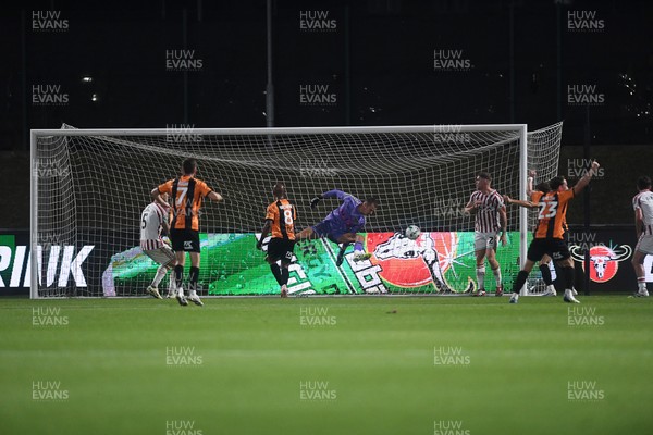 290725 - Barnet v Newport County - Carabao Cup Preliminary Round - Rhys Browne of Barnet scores a last second equaliser to send the game to penalties
