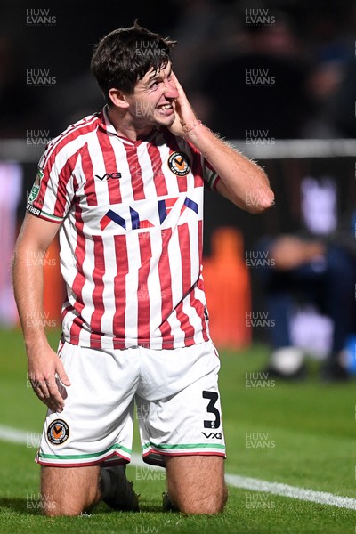 290725 - Barnet v Newport County - Carabao Cup Preliminary Round - Anthony Glennon of Newport County gestures to the away fans