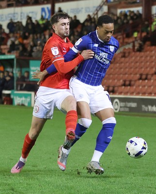 100326 - Barnsley v Cardiff City - Sky Bet League 1 - Chris Willock of Cardiff and Corey O'Keeffe of Barnsley