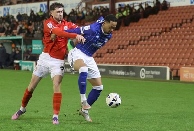 100326 - Barnsley v Cardiff City - Sky Bet League 1 - Chris Willock of Cardiff and Corey O'Keeffe of Barnsley
