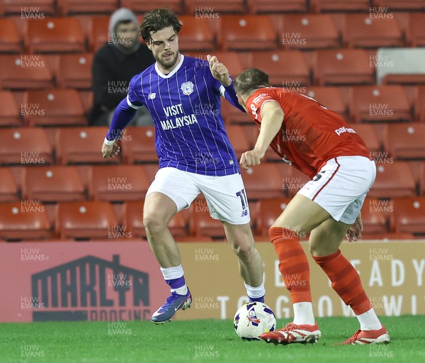 100326 - Barnsley v Cardiff City - Sky Bet League 1 - Ollie Tanner of Cardiff and Jack Shepherd of Barnsley