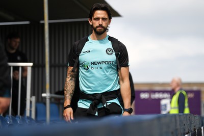 020526 - Barrow v Newport County - Sky Bet League 2 -  Liam Shepard of Newport County arrives at the stadium