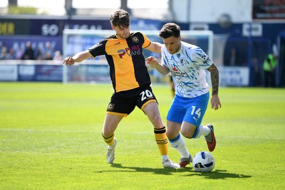 020526 - Barrow v Newport County - Sky Bet League 2 -  Ben Lloyd of Newport County is challenged by Charlie McCann of Barrow
