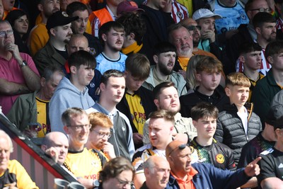 020526 - Barrow v Newport County - Sky Bet League 2 -  Dejected Newport fans after their side concedes the first goal