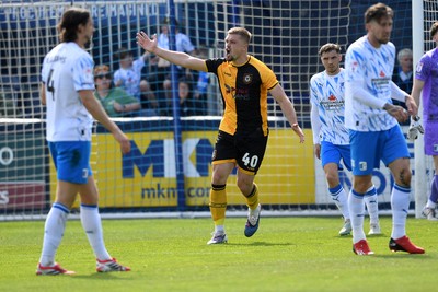 020526 - Barrow v Newport County - Sky Bet League 2 -  Cole Jarvis of Newport County appeals after a hand ball shout