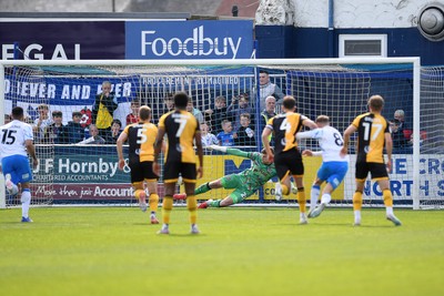 020526 - Barrow v Newport County - Sky Bet League 2 -  Jordan Wright of Newport County saves his sides penalty