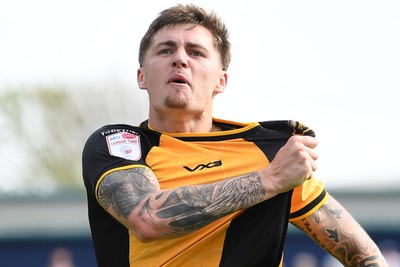 020526 - Barrow v Newport County - Sky Bet League 2 -  James Crole of Newport County celebrates after they equalise