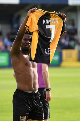 020526 - Barrow v Newport County - Sky Bet League 2 -  Bobby Kamwa of Newport County celebrates scoring a goal