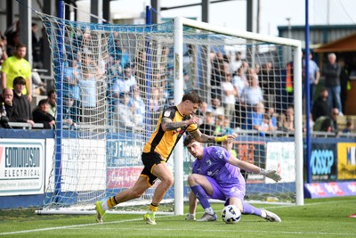 020526 - Barrow v Newport County - Sky Bet League 2 -  James Crole of Newport County goes around Killian Barrett of Barrow to set up Tom Davies of Newport County