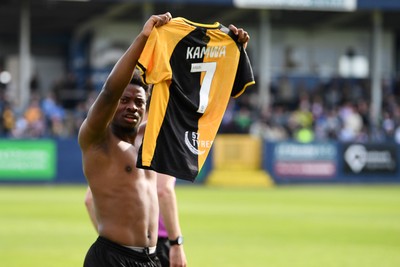 020526 - Barrow v Newport County - Sky Bet League 2 -  Bobby Kamwa of Newport County celebrates scoring a goal