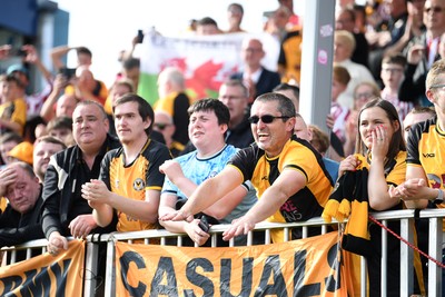 020526 - Barrow v Newport County - Sky Bet League 2 -  Newport fans celebrates at full time