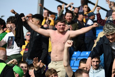 020526 - Barrow v Newport County - Sky Bet League 2 -  Newport fans celebrates at full time