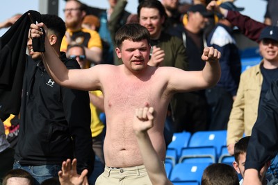020526 - Barrow v Newport County - Sky Bet League 2 -  Newport fans celebrates at full time