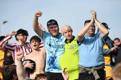 020526 - Barrow v Newport County - Sky Bet League 2 -  Newport fans celebrates at full time