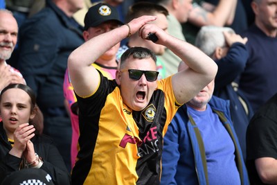 020526 - Barrow v Newport County - Sky Bet League 2 -  Newport fans celebrates at full time