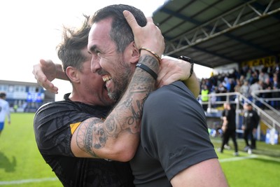 020526 - Barrow v Newport County - Sky Bet League 2 -  Newport County Head Coach, Christian Fuchs celebrates at full time