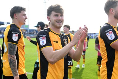 020526 - Barrow v Newport County - Sky Bet League 2 -  Ben Lloyd of Newport County celebrates at full time