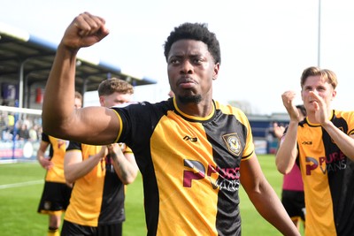 020526 - Barrow v Newport County - Sky Bet League 2 -  Bobby Kamwa of Newport County celebrates at full time