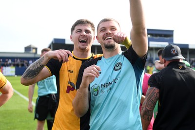 020526 - Barrow v Newport County - Sky Bet League 2 -  James Crole of Newport County and Cole Jarvis of Newport County celebrates at full time