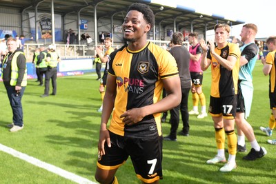 020526 - Barrow v Newport County - Sky Bet League 2 -  Bobby Kamwa of Newport County celebrates at full time