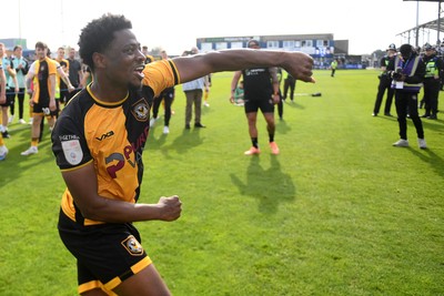 020526 - Barrow v Newport County - Sky Bet League 2 -  Bobby Kamwa of Newport County celebrates at full time