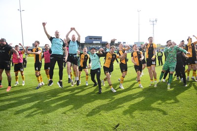 020526 - Barrow v Newport County - Sky Bet League 2 -  Newport players celebrate at full time