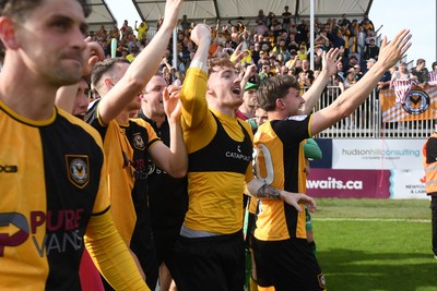 020526 - Barrow v Newport County - Sky Bet League 2 -  Newport celebrate at full time