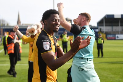 020526 - Barrow v Newport County - Sky Bet League 2 -  Bobby Kamwa of Newport County celebrates at full time
