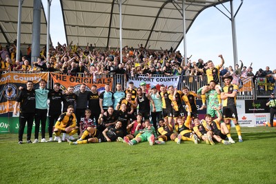 020526 - Barrow v Newport County - Sky Bet League 2 -  Newport celebrate at full time