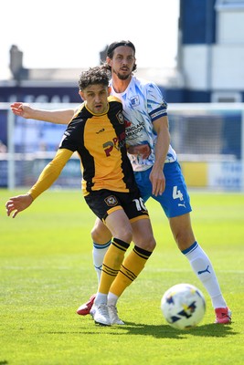 020526 - Barrow v Newport County - Sky Bet League 2 - Harrison Biggins of Newport County is challenged by Jordan Williams of Barrow