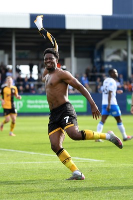 020526 - Barrow v Newport County - Sky Bet League 2 -  Bobby Kamwa of Newport County celebrates scoring a goal