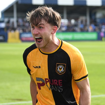 020526 - Barrow v Newport County - Sky Bet League 2 -  Ben Lloyd of Newport County celebrates at full time