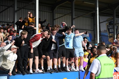 020526 - Barrow v Newport County - Sky Bet League 2 -  Newport fans celebrates at full time