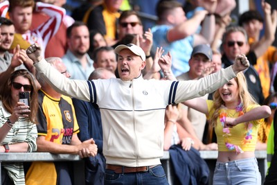 020526 - Barrow v Newport County - Sky Bet League 2 -  Newport fans celebrates at full time