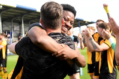 020526 - Barrow v Newport County - Sky Bet League 2 -  Bobby Kamwa of Newport County celebrates at full time