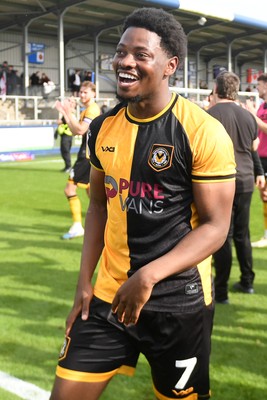 020526 - Barrow v Newport County - Sky Bet League 2 -  Bobby Kamwa of Newport County celebrates at full time