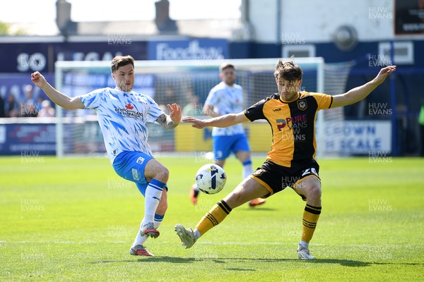 020526 - Barrow v Newport County - Sky Bet League 2 -  Ben Lloyd of Newport County is challenged by Charlie McCann of Barrow